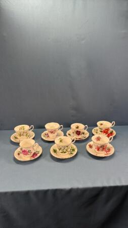 (7) ROYAL ALBERT CUPS & SAUCERS