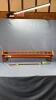 38IN WOODEN PLATE RAIL & QTY OF STAIR RUG HOLDERS