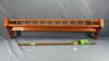 38IN WOODEN PLATE RAIL & QTY OF STAIR RUG HOLDERS - 2
