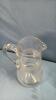 (9) ETCHED GLASS SHERBERTS & MATCHING 9IN PITCHER - 6