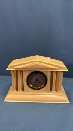 FRENCH IVORY 7IN LONG MANTLE CLOCK