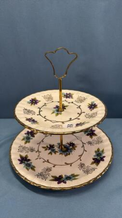 TWO TIER ALPINE WHITE IRON STONE PLATE
