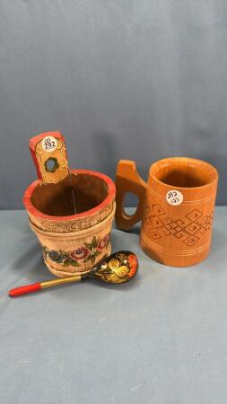 (3) WOODEN DECORATOR PIECES