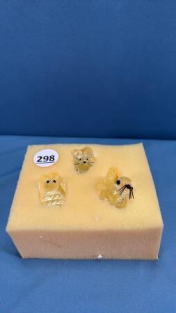 (3) SWAROVSKI SILVER CRYSTAL FIGURES