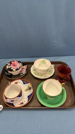 (4) CUPS & SAUCERS