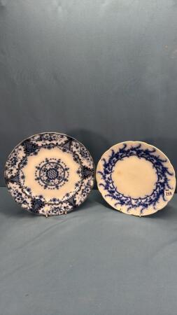 (2) FLO BLUE PLATES
