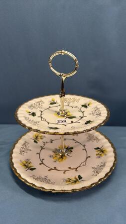 TWO TIER ALPINE WHITE IRON STONE PLATE