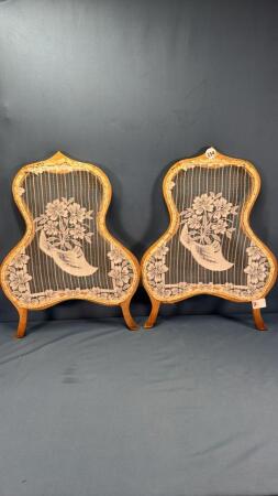PAIR OF FANCY WORK PIECES