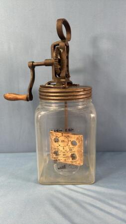 GLASS CHURN - JAR HAS CRACK