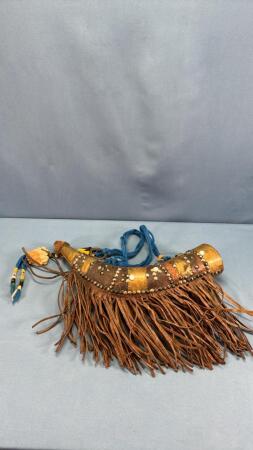 BRASS CLAD POWDERED HORN