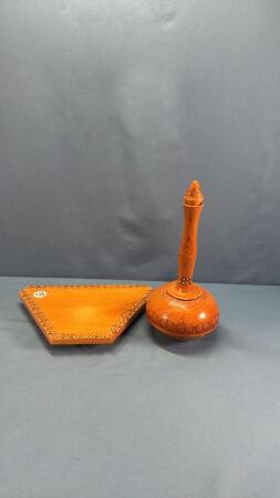 (2) RUSSIAN ORNATE WOODEN PIECES