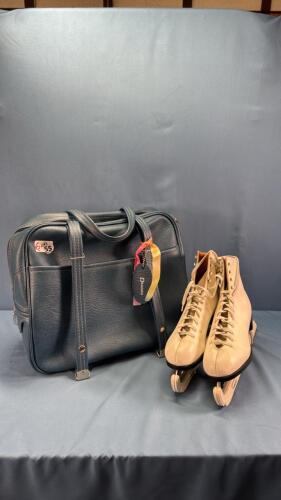 DYONITE OVER NIGHT BAG & PAIR OF FIGURE SKATES