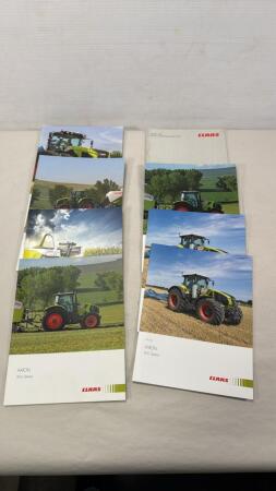 (8) CLAAS SALES BROCHURES FOR TRACTORS & COMBINES
