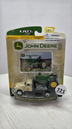 JOHN DEERE '50 CHEVY TRUCK WITH STYLED A TRACTOR