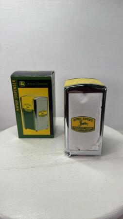 JOHN DEERE NAPKIN DISPENSER WITH NAPKINS