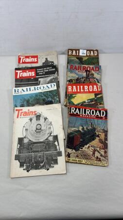 (8) RAILROAD & TRAINS MAGAZINES