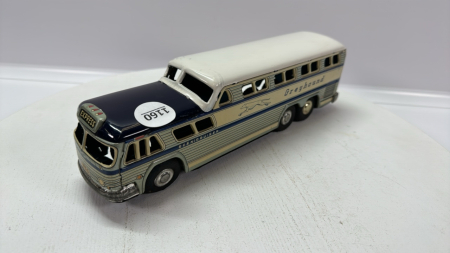 Tin 1955 Greyhound Bus by Stone -11in Long