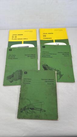 (5) JOHN DEERE OPERATOR MANUALS
