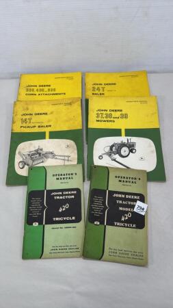 (6) JOHN DEERE OPERATORS MANUALS