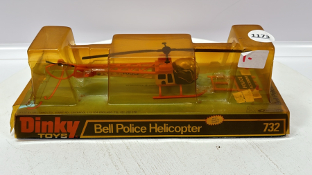 Dinky Police Helicopter -Plastic -6in Long