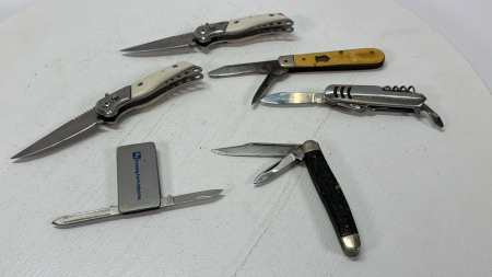 6 Small Pocket Knives -Largest is 3.5in Long