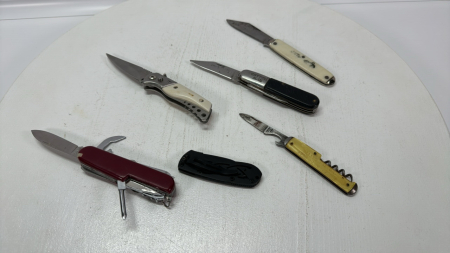 6 Pocket Knives -Largest is 3in Long