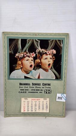1962 BRAMHILL SERVICE CENTRE CALENDAR