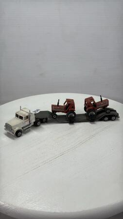 HESSTON SEMI WITH 2 HESSTON 130-90 TRACTORS