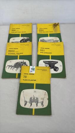 (5) JOHN DEERE OWNERS MANUALS