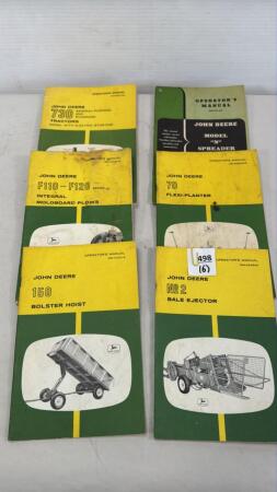 (6) JOHN DEERE OPERATORS MANUALS