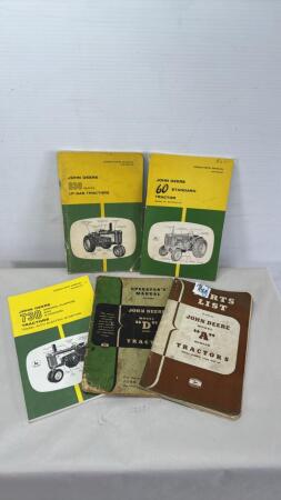 (5) JOHN DEERE PARTS LISTS/OWNERS MANUALS