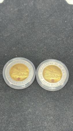 (2) ST ANDREWS BY THE SEA, NB TWO DOLLAR COINS