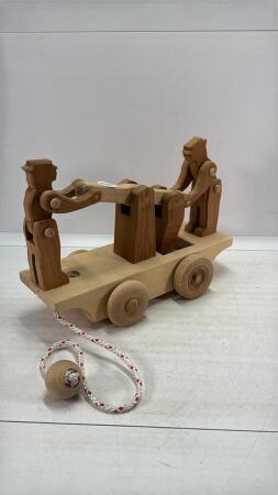 WOODEN RAILROAD WORKING MANS TOY