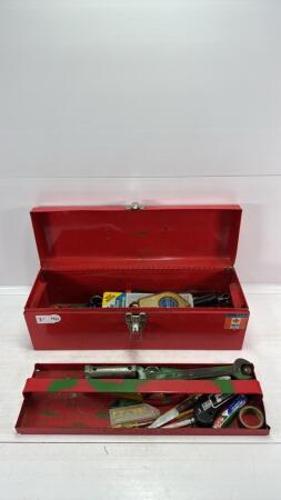 STEEL METAL TOOLBOX WITH CONTENTS