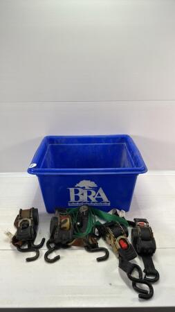 SMALL BLUE BOX WITH (5) RATCHETING STRAPS