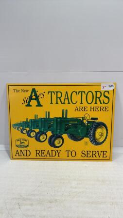 THE NEW A SERIES TRACTORS ARE HERE TIN SIGN
