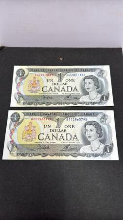 (2) CANADIAN ONE DOLLAR BILLS