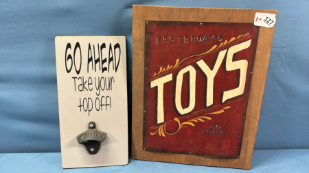 Repro Tin Sign & Wall Mount Bottle Opener -See Notes