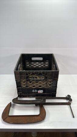 MILK CRATE WITH CONTENTS