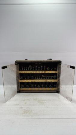 WOODEN CASE WITH 36 ROUTER BITS