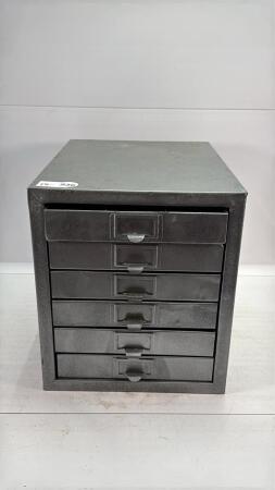 5 DRAWER STEEL CABINET WITH DIVIDERS IN DRAWERS