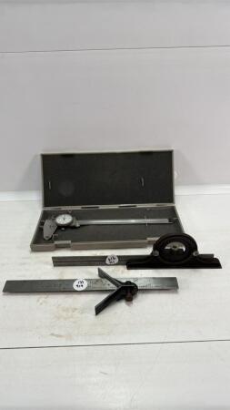 MITUTOYO CALIPER & 2 SLIDING SQUARES