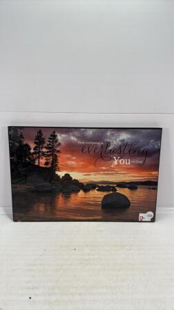 WALL PLAQUE "SHOWING SUNSET ON WATER"