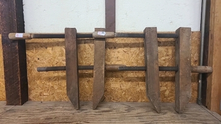 2 Wooden 10in Screw Clamps