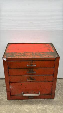METAL 4 DRAWER TOOLBOX WITH NO CASTERS