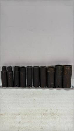10PC 1/2IN DRIVE STANDARD DEEP IMPACT SOCKET SET