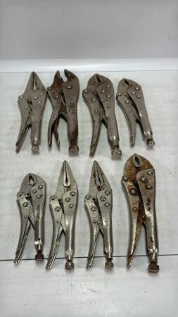 ASSORTED LOT (8) PAIRS OF LOCKING PLIERS
