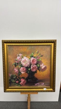 FLORAL PICTURE ON BOARD BY ALBERT WILLIAMS