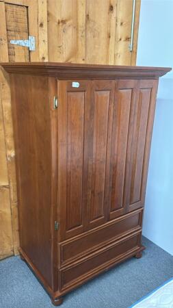 RAISED PANEL WOODEN STORAGE CABINET