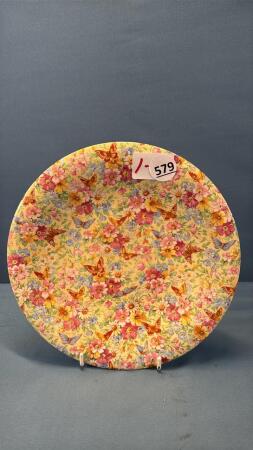 9IN WADE HEATH PLATE W/FLORAL & BUTTERFLY PATTERN